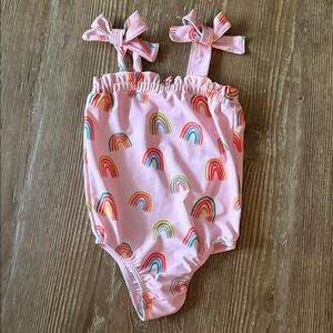 Mud Pie 3T Rainbow Swimsuit nwot